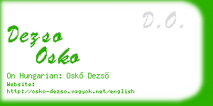 dezso osko business card